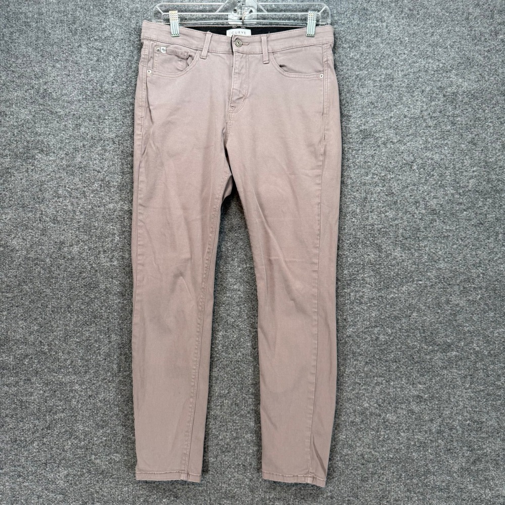 Curve Appeal Skinny Pants Women 6/28 Mauve Elastic Waist Slim Fit Casual Stretch